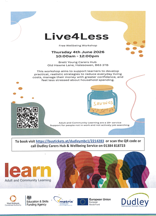 Brett Young Carers' Hub - Live4Less Workshop